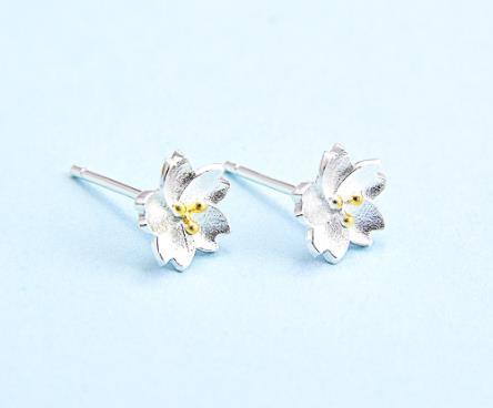 Pure White Jasmine 925 Sterling Silver Plated Women's Cute Earrings