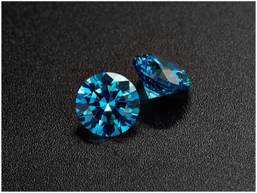 3.0-4.0mm High Quality DEF Round Brilliant Cut Blue Moissanite for Jewellery Making