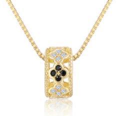 New S925 Silver Necklace Women's Fashion Flower Inlaid Diamond Personalized Simple Chain