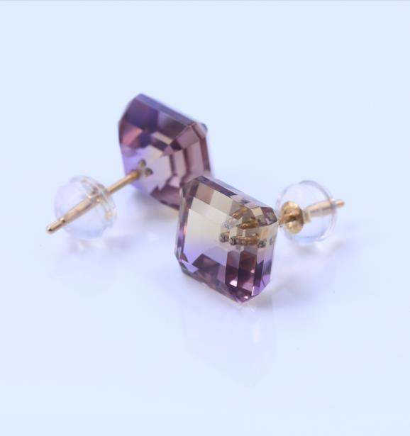 Square Amethyst 925 Sterling Silver Plated Fashion Earrings