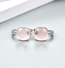 Light Pink Crystal 925 Sterling Silver Plated Fashion Earrings