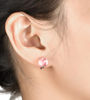 Light Pink Crystal 925 Sterling Silver Plated Fashion Earrings