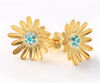 Flower Series Yellow Daisy 925 Sterling Silver Plated Fashion Earrings