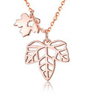 New Maple Leaf S925 Sterling Silver Allergy Resistant Simple Rose Gold Necklace for Women