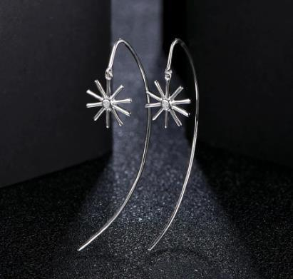 Simple and elegant female accessories 925 Sterling Silver Gold Plating Earrings