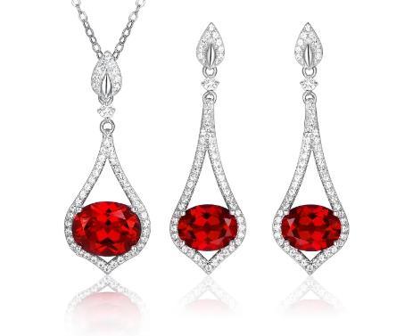 Ruby Silver Jewelry Earrings S925 Exquisite Fashion Romantic Style Jewelry Gifts