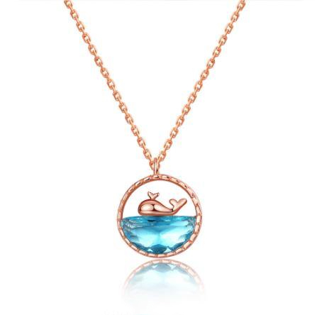 2021-New-S925-Sterling-Silver-Necklace-Female-Korean-Fashion-Wave-of-Women-Whale-Pendant-Necklace_副本