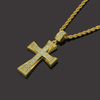 Mens Iced Out Cross CZ Inlay Pendant 14K-18K Gold Color Hip Hop Necklace