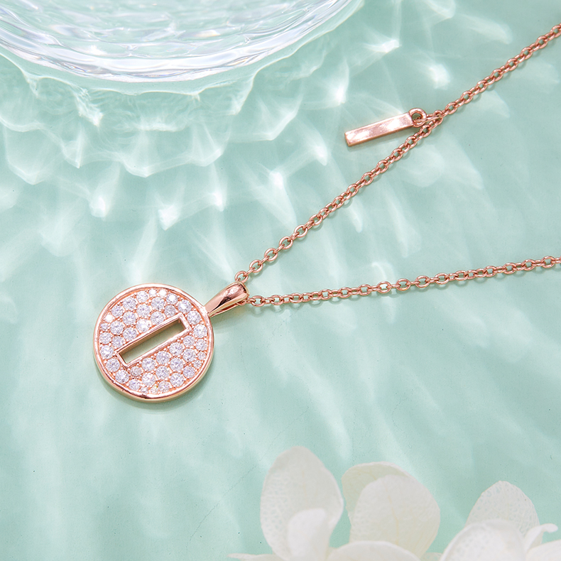 Alphabetic series I Lovely Rose Gold Necklace