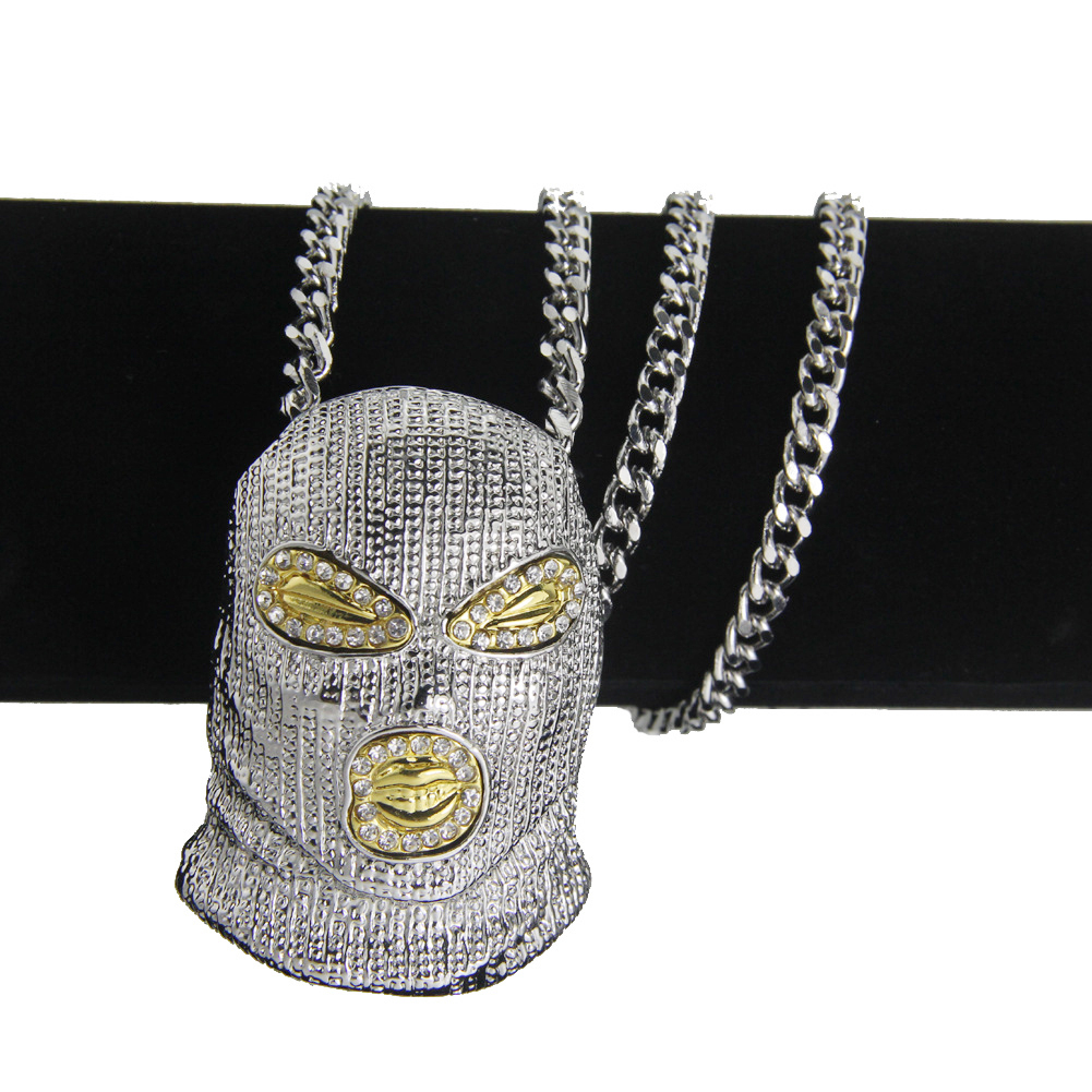 Hip Hop Counter Strike Headgear Silver Necklace