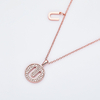 Alphabetic series U Lovely Rose Gold Necklace