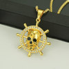 Hip Hop Pirate Skull Rudder Necklace Pendant