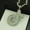 Silver Hip Hop Tik Tok Necklace Note Pendant