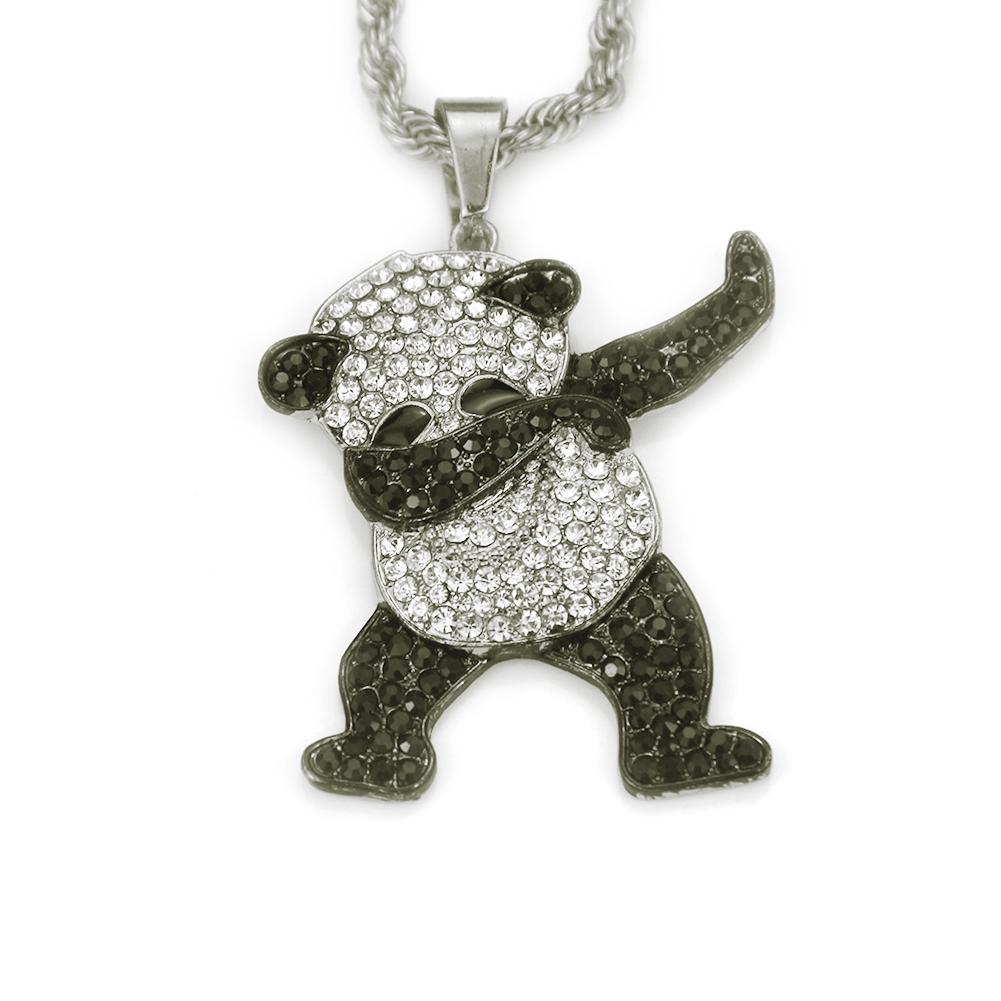 Hip Hop Cute Rock Panda Necklace Pendant