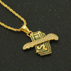 Hip Hop Angel Wings Dollar Necklace Inlaid Crystal Pendant