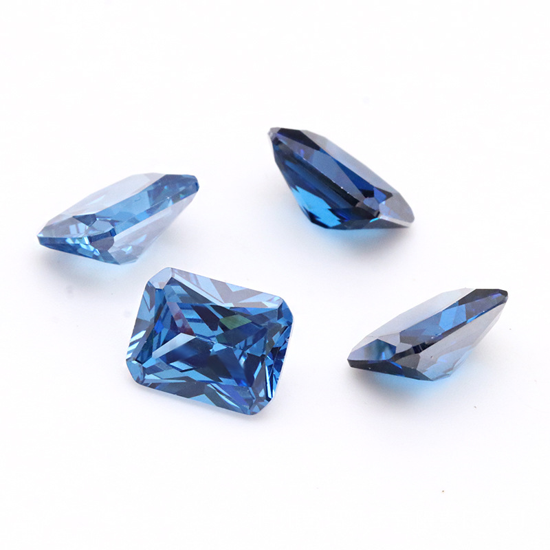 Elegant 3A dark blue high quality rectangular cubic zirconia