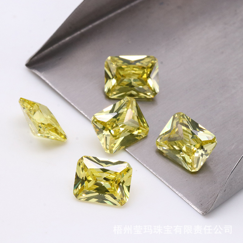 Olive 3A Crystal Gem Factory Wholesale Rectangle Cubic Zircon