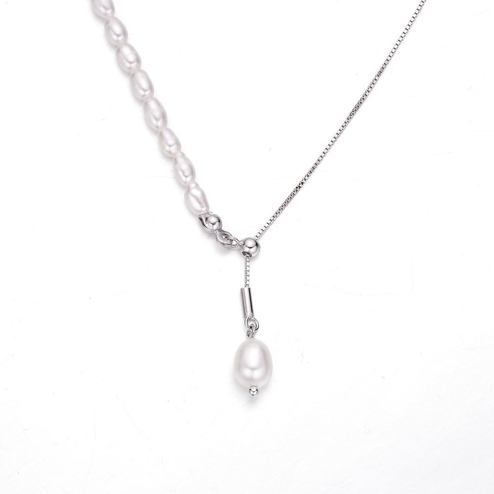 Tassel Pearl Necklace, Niche Elegant 925 Silver Versatile Collarbone Chain, Exquisite Jewelry Wholesale