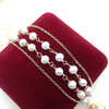 14k Gold Injection French Style Double-layer babysbreath Studded Natural Pearl Clavicle Chain Necklace