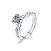 Water Wave Ring 925 Sterling Silver Plated 14k White Gold Moissanite Ring