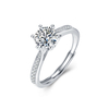 Exquisite 14k White Gold Plated 925 Sterling Silver Moissanite Ring