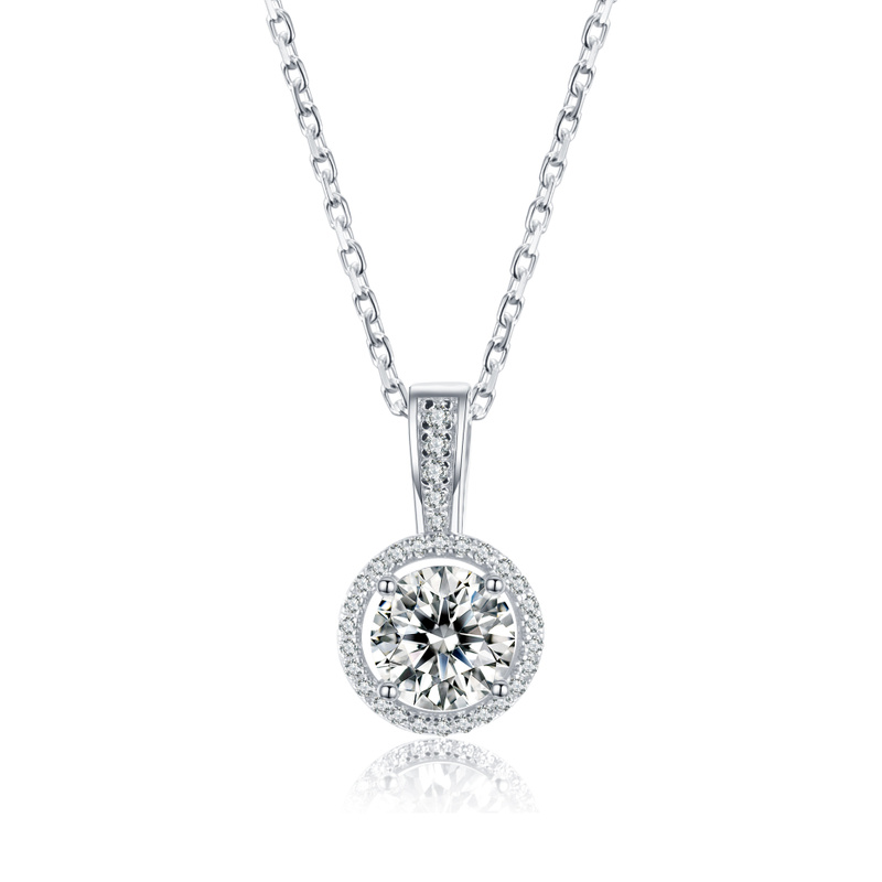 The Latest Round Cake Moissanite Is A Pendant 925 Sterling Silver Plated 14K Platinum