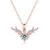 Rose Gold Lovely Deer 925 Sterling Silver Plated 14K Platinum Moissanite Necklace