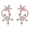 Vine Flower 925 Sterling Silver Gold-plated Cute Earrings