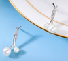 Elegant Interwoven Pearls 925 Sterling Silver Gold-plated Earrings