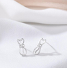 Elegant And Lovely Kitten 925 Sterling Silver Plated Women's Earrings