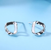 Geometric Series 925 Sterling Silver Plated Women's Triangle Cute Earrings