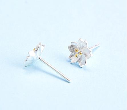 Pure White Jasmine 925 Sterling Silver Plated Women's Cute Earrings