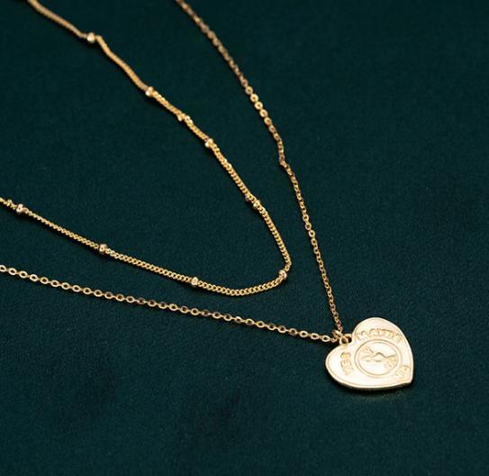 OEM Customized Fashion 925 Silver Jewelry Necklace Heart Shape Coin Hot Sale