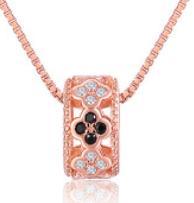 New S925 Silver Necklace Women's Fashion Flower Inlaid Diamond Personalized Simple Chain