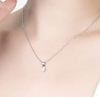 New S925 Pure Silver Simple Fashion Geometric Necklace Female Pearl Set