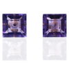 Square Purple Transparent Earrings 925 Sterling Silver Gold Plated Earrings