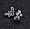 Leaf shaped gem Earrings 925 Sterling Silver Gold Plating Earrings