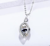 Blue Sapphire Pendant Necklace for Women Real 925 Sterling Silver Jewelry Fine Fashion Jewellery Gifts