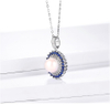 Natural Pearl Sterling Silver Women's Pendant Round Sapphire Classic Style