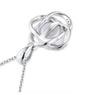 Zigzag Flower Freshwater Bride Pearl Pendant 925 Silver Necklace Set Mother