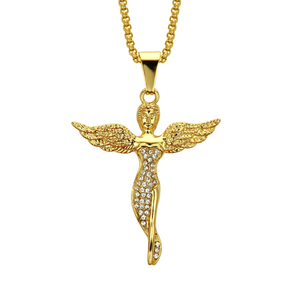 Custom Gold Stainless Steel Angle Chain Necklace Jewelry