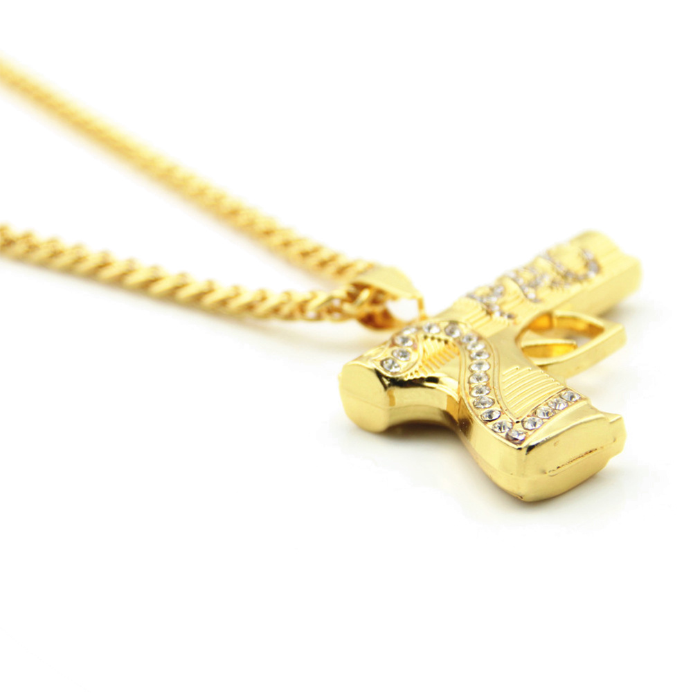 Hip Hop Pistol And Letter Necklace Pendant Fashion Jewelry