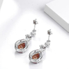 Pear Shaped Cut Brown Gem Diamond with 925 Sterling Silver Gold Plated Women's Earrings