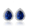 Pear Shaped Small Earrings 925 Sterling Silver Gold Plated Women's Earrings