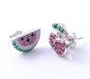 Lovely Fruit Earrings 925 Sterling Silver Gold-plated Gem Earrings