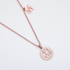 Alphabetic series M Lovely Rose Gold Necklace