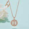 Alphabetic seriesH Lovely Rose Gold Necklace