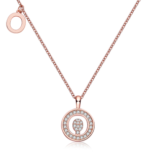 Alphabetic series O Lovely Rose Gold Necklace