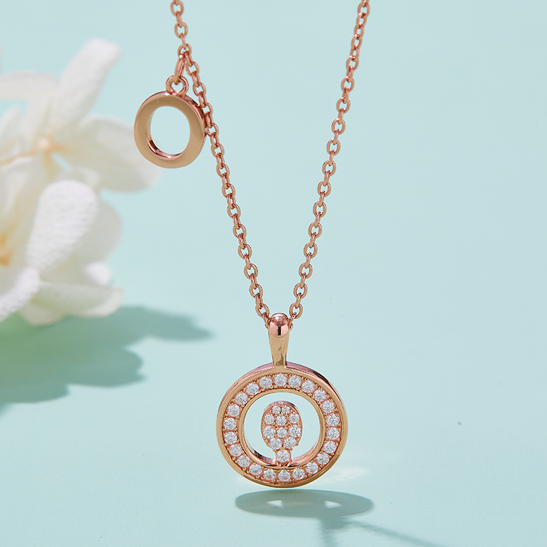 Alphabetic series O Lovely Rose Gold Necklace