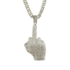 Hip Hop Satire Silver Color Necklace Moissanite Pendant